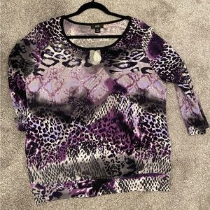XL purple and black AGB patterned long sleeve shirt
